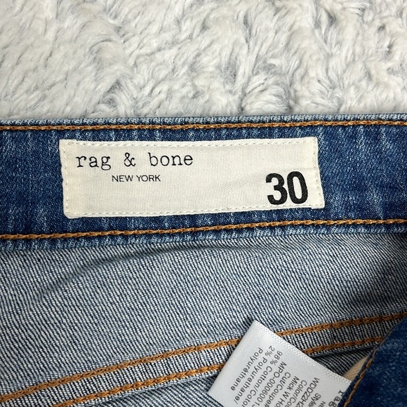 Rag & Bone Dre low rise slim boyfriend distressed blue jeans size 30 - Picture 9 of 12